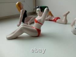 Art Deco USSR Girls on the Beach in a swimsuit Russian porcelain figurine 608
