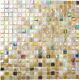BEIGE/BROWN Mix Pearl Iridescent Square Mosaic tile GLASS Wall Bath 58-1204 b