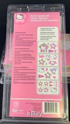 BIG LOT OF 45! NEW Hello Kitty Room Appliques 30+ Precut Reusable Wall Stickers