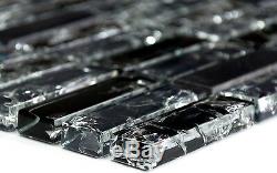 BLACK Clear Translucent Mosaic tile STICK GLASS/STONE WALL Bath 87-s122810sheet