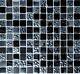 BLACK/GRAY MIX Mosaic tile GLASS & STONE clear&frosted Mix WALL 82-0208 10sheet