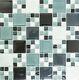 BLACK/GRAY/WHITE 3D Mosaic tile clear & frosted Mix GLASS WALL 78-0204 10 sheet