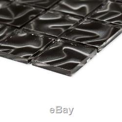 BLACK HOLOGRAPHY 3D clear Mosaic tile GLASS WALL Bath&Kitchen 100-030210sheet