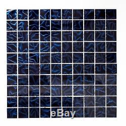 BLUE HOLOGRAPHY 3D clear Mosaic tile GLASS WALL Bath&Kitchen 100-0404 10sheet