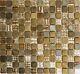 BROWN/GOLD MIX Mosaic tile GLASS/STONE Mix WALL Kitchen&Bath 82-1206 10sheet