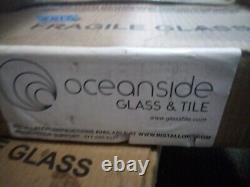 Backsplash Tile square Italian glass mosaic tiles Oceanside Olive 40 sheets