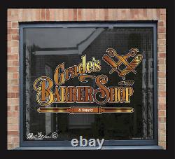 Barber Shop Window Sticker Wall Signs Decal Salon Custom Traditional Modern Big