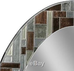 Bathroom Vanity Tile Mirror Wall Mounted Oval Mosaic Glass Design -31 L x 21 W