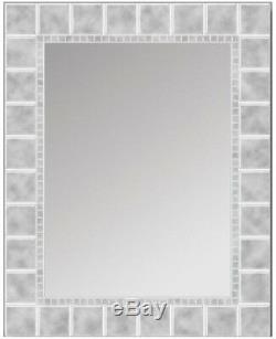 Bathroom Wall Vanity Mirror Any Room Hanging Glass Tile Block Framed 30in x 24in