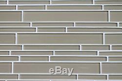 Beach Brown Linear Glass Mosaic Tiles for Kitchen backsplash or bathroom walls
