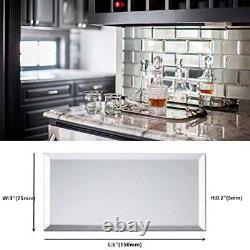 Beveled Silver Mirror Glass Tile for Kitchen Backsplash Bathroom Wall 3x6 Inch