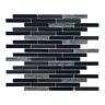 Black Modern Metallic Glass Brick Joint Mosaic Tile Kitchen Bath Wall Backsplash