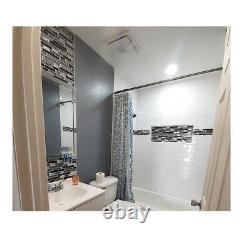 Black Silver Color Glass Tiles Backsplash Home Bathroom Accent Wall Pack of 10