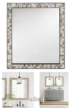 Briscoe 28 In. W X 33 In. L Wall Mirror In Espresso Marble Tile Frame