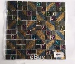 CHOIS Wholesale 12PCS Backsplash Tiles Close Out Glass Smart Mosaic Walls 4840