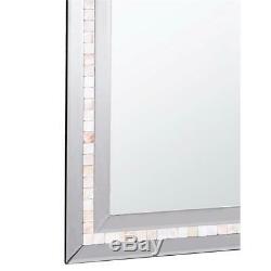 Camden Isle Mosaic Tiled Frame Wall Mirror with Beveled Mirrored Glass