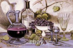 Ceramic Backsplash Tile Mural Wine Themed Kitchen Wine Decanter and Glass