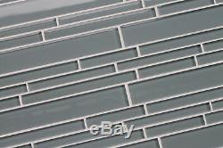 Chimney Smoke Blue Gray Linear Mosaic Tiles Kitchen or Bathroom Tile