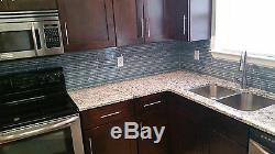Chimney Smoke Blue Gray Linear Mosaic Tiles Kitchen or Bathroom Tile