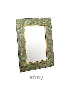 Christmas Special! Mosaic Of Green And Gold Tiles Entry/wall Mirror