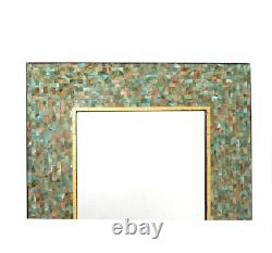 Christmas Special! Mosaic Of Green And Gold Tiles Entry/wall Mirror
