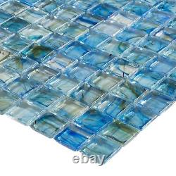 Classic Uniform Square Light Green Glossy Glass Backsplash Mosaic Tile MTO0083