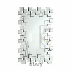 Coaster Frameless Hanging Wall Mirror With Staggered Tiles Silver 901838
