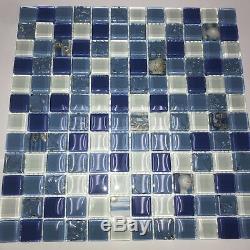 Coralino Blue Full Body Glass Backsplash/mosaic/wall Tile. Bathroom. Kitchen