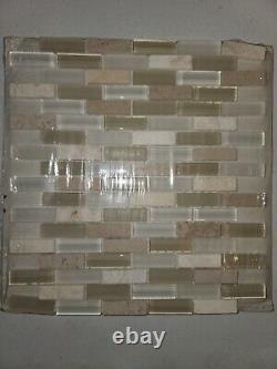 Cottage Ridge Mini Brick Mosaic Tile Glass Stone Jeffrey Court x 9
