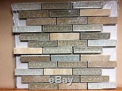 Crystal Vista 12 in. X 12 in. Glass & Stone Mesh-Mounted Mosaic Tile Wall Tile