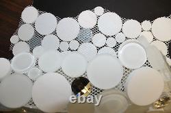 DIAMOND DAZE White Marble Bubbles Tile Diamond cut Glass Crystal Mosaic Tiles