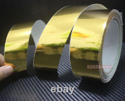 DIY Adhesive Vehicle Glossy Gold Mirror Chrome Vinyl Tape Wrap Sticker Film CB