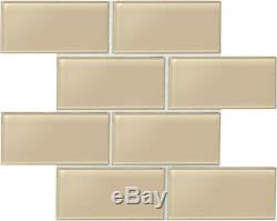 Daltile AM36L Beige Amity 6 X 3 Subway Wall Tile Smooth Glass Visual