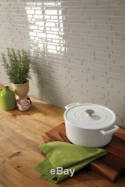 Daltile AM36L White Amity 6 X 3 Subway Wall Tile Smooth Glass Visual