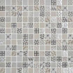 Daltile UP11MSP Uptown Glass 1 x 1 Square Mosaic Wall Tile - Cream