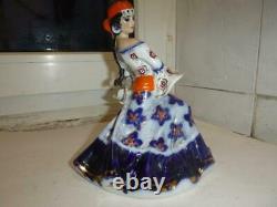 Dancer gypsy woman girl lady Folk dress Russian USSR porcelain figurine 2784u