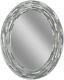 Deco Oval Wall Mirror 29 in. X 23 in. Reeded Charcoal Oval Mosaic Tiles Elegant