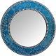 DecorShore 24 Handmade Crackled Glass Mosaic Tile Framed Round Wall Mirror
