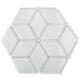 Diamond Shape Hexagon White Mix Polish & Matte Crystal Glass Tile Backsplash
