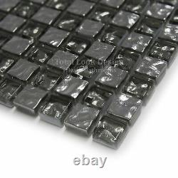 Diamond Silver And Glass Mosaic Tiles Sheet For Walls Floors Bathrooms Kitchens