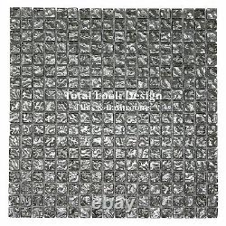 Diamond Silver And Glass Mosaic Tiles Sheet For Walls Floors Bathrooms Kitchens