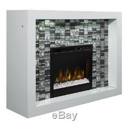 Dimplex Crystal Electric Fireplace Mantel White Mosaic Tiles GDS28G8-1944W