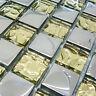 Dior Gold Glass Square Mosaic Tiles Sheet For Walls Floors Kitchen Bathroom