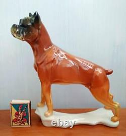 Dog boxer Karl Ens German porcelain figurine Vintage 3953u