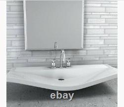 ELIDA CERAMICA White Glossy Glass 12 x 12 Linear Mosaic Wall Tile, 48 Ct, NEW