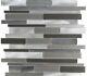 Elida Oasis Silver Mix Linear Mosaic Glass & Metal 12x12 Wall Tile 20 Pcs/Case