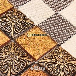 Emboss antique glass mosaic tiles for kitchen backsplash wall floor mosaic tiles