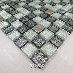 Fashion Glitter Mix Squares Mosaic Tiles Sheet for Walls Floors Bathroom Kitchen