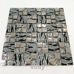 Fashion Glitter Mix Squares Mosaic Tiles Walls Floors Bathrooms Kitchens