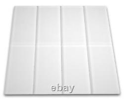 Frosted White Glass Subway Tile 3x6 for Backsplashes, Showers & More BOX OF 11